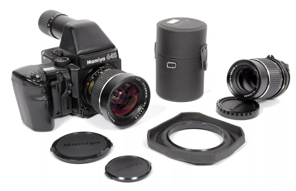 Mamiya M645 Super 6X4.5 medium format camera w/45mm+150mm + Mamiya M645 Super 6X4.5 medium format camera w/45mm+150mm +